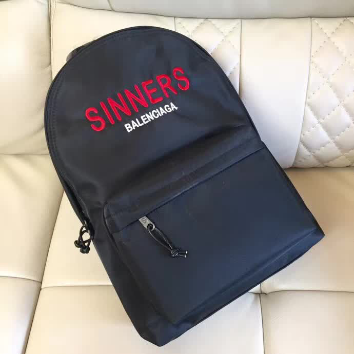 BALENCIAG巴黎世家 2018春夏新款 防水牛津布 雙肩包 黑82155-3#  BL1200